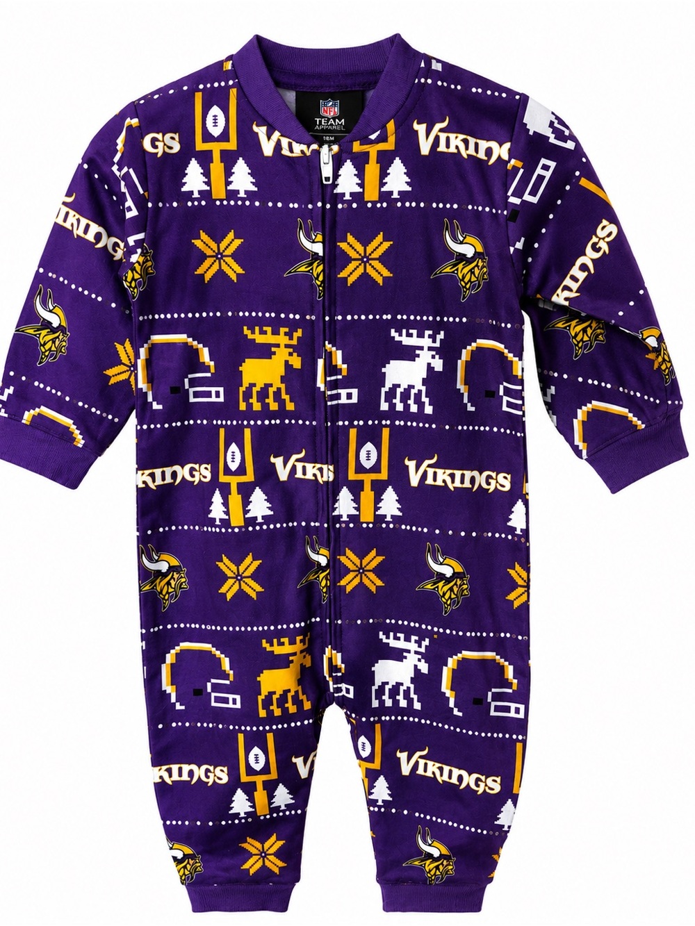 NFL Purple Minnesota Vikings Kids One-Piece Footie Pajama